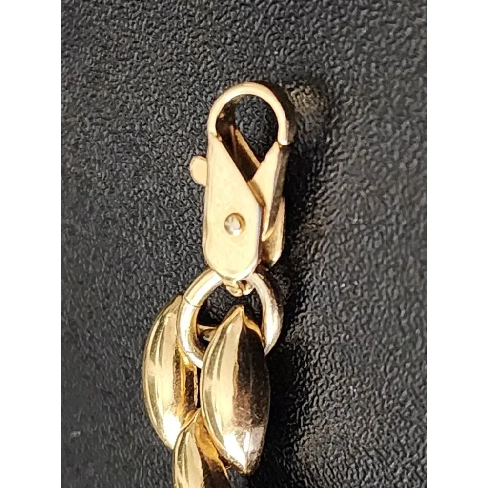 Rice Chain Necklace & Bracelet Set - Gold‑Tone